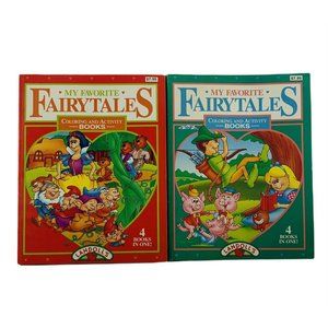 My Favorite Fairy Tales 1993 Coloring & Activity 4 Books-in One Lot of 2 NOS